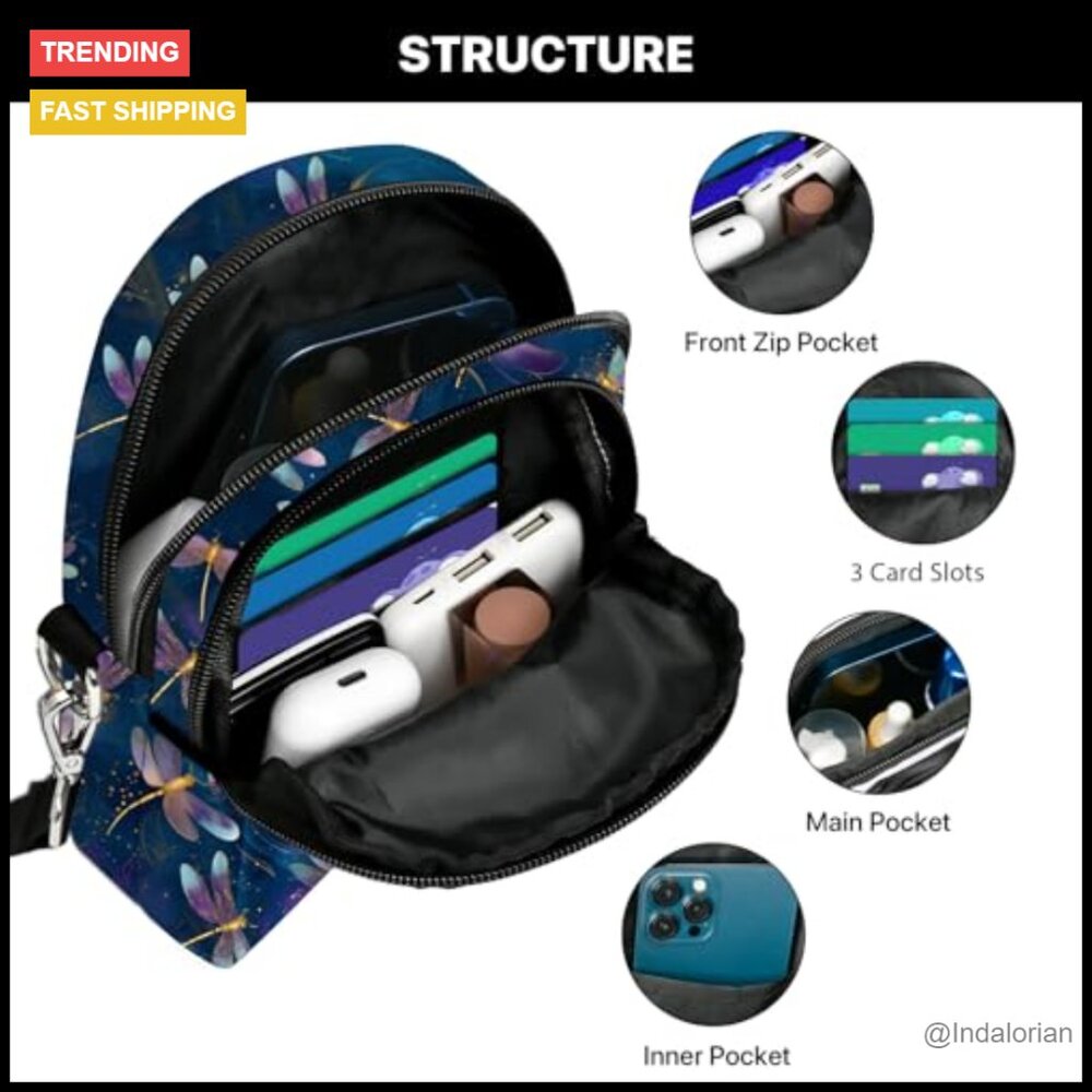 Patterned Crossbody Bag Lightweight Adjustable St… - image 5